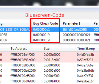 Bluescreen :( Code-Liste